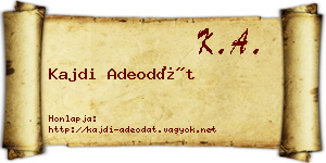 Kajdi Adeodát névjegykártya
